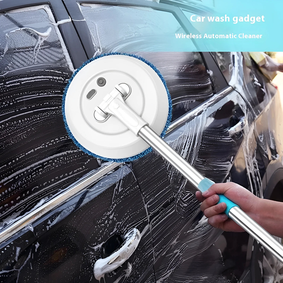Wireless electric window cleaning robot for ceiling and inner and outer windows, plastic body, blue and white options