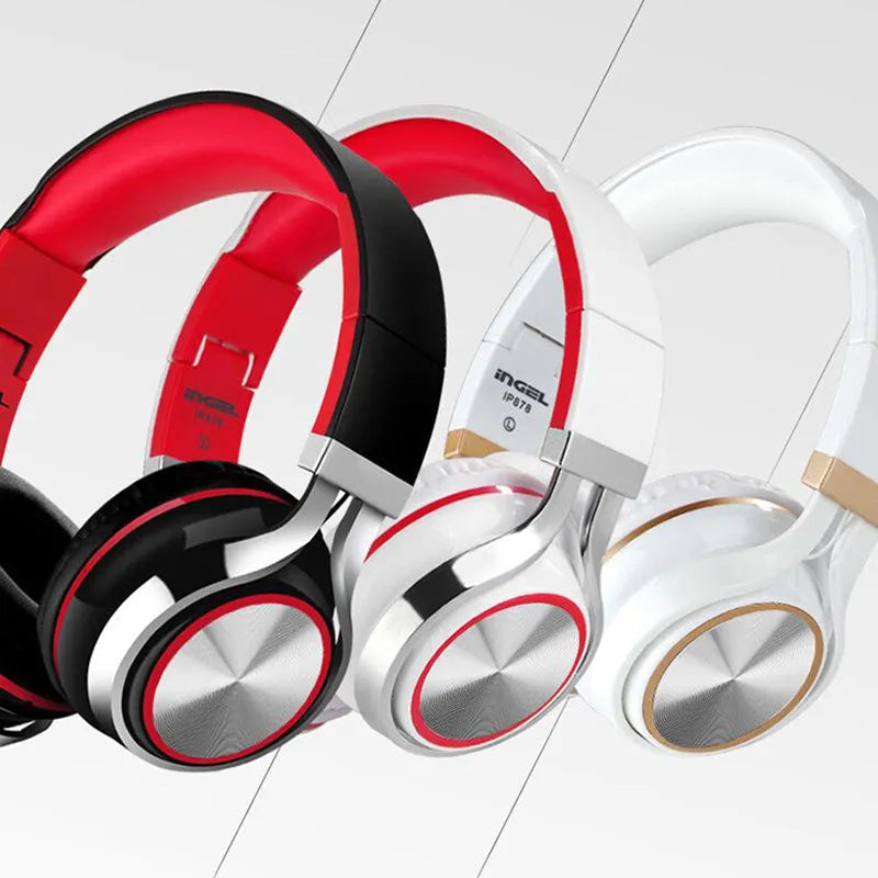 IP878 folding Bluetooth headset in black, blue, or white with 40mm horn size