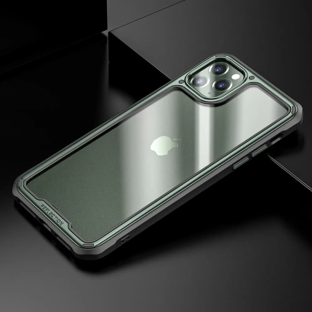 Clear silicone mobile phone case for iPhone 11 showing transparent design with phone visible underneath