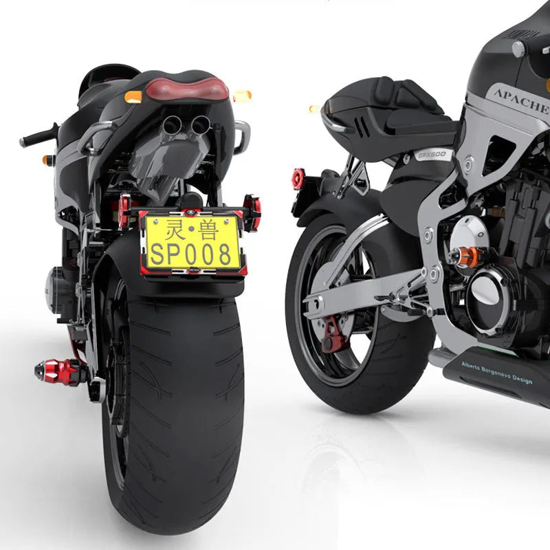 Set of aluminium alloy electric motorcycle modification accessories in black and black red