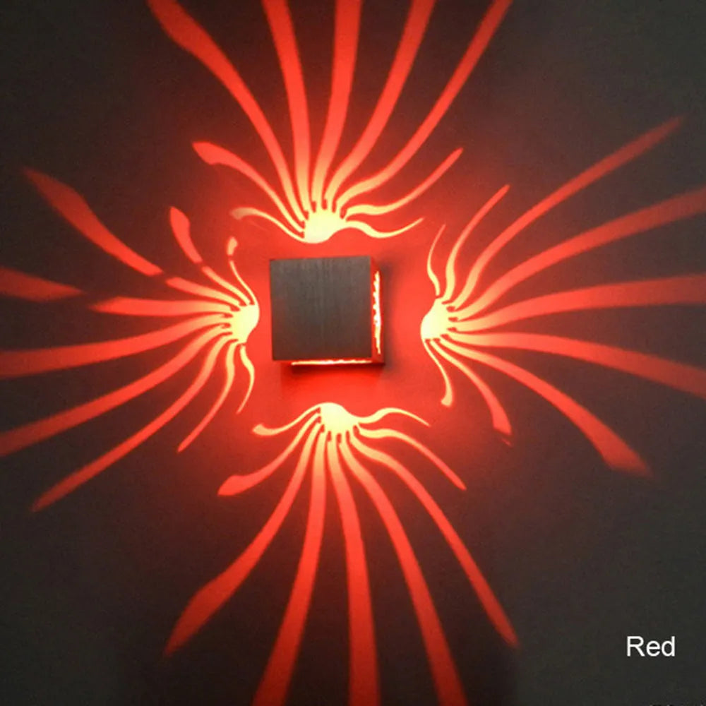 Modern minimalist interior wall light 80x80x80mm AC85-265V with Taiwan Epistar Chip in Blue Green Purple Red Warm light White