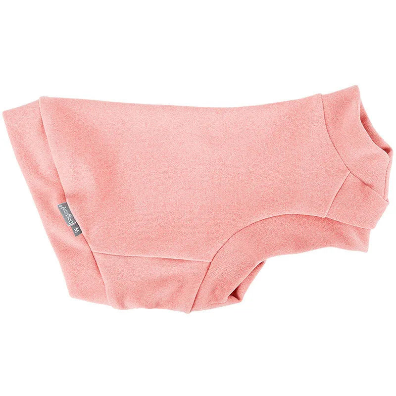 Simple warm pet clothes for hairless cats, rabbit plush sweater in light brown, blue and pink, sizes S M L