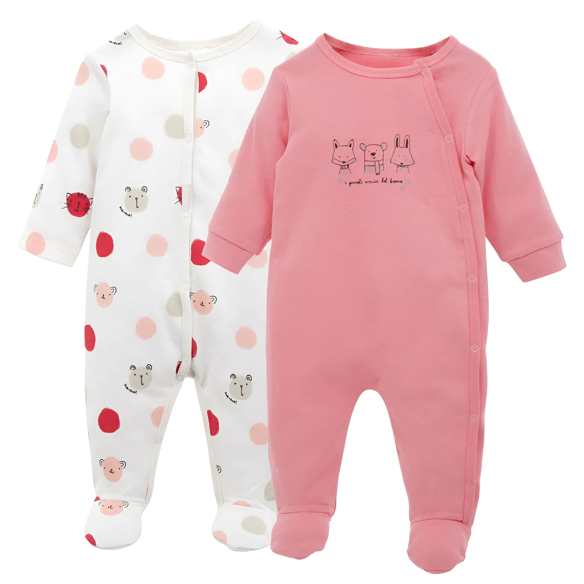 Baby onesie long sleeve cotton concealed button closure red group pattern infant bodysuit