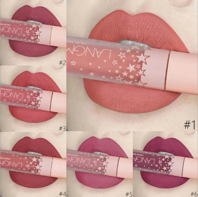 Langmanni matte lipstick set waterproof long-lasting velvet 12 pieces 6ml each