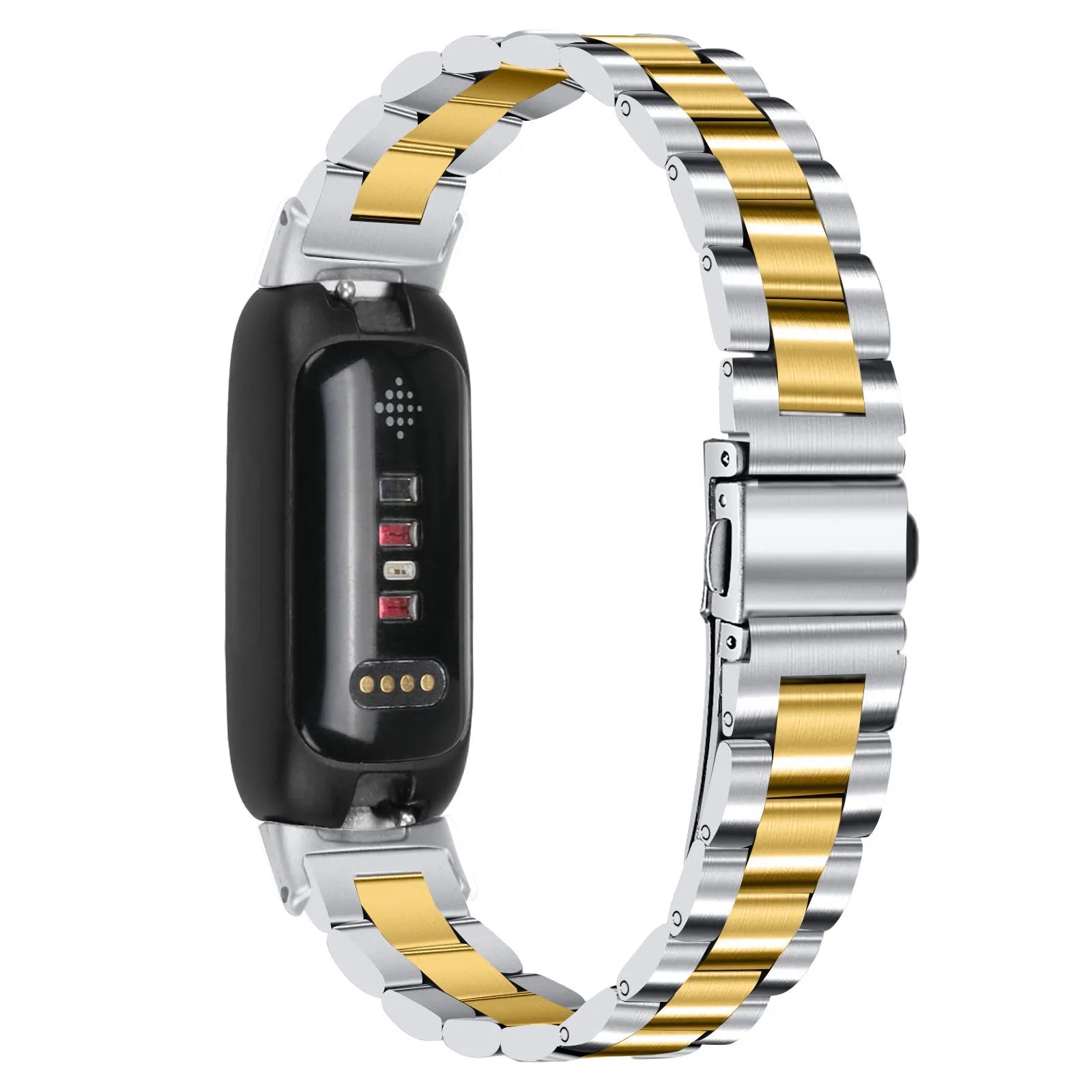 Stainless steel three-bead watch strap for Apple Watch Inspire 3 in multiple colour options