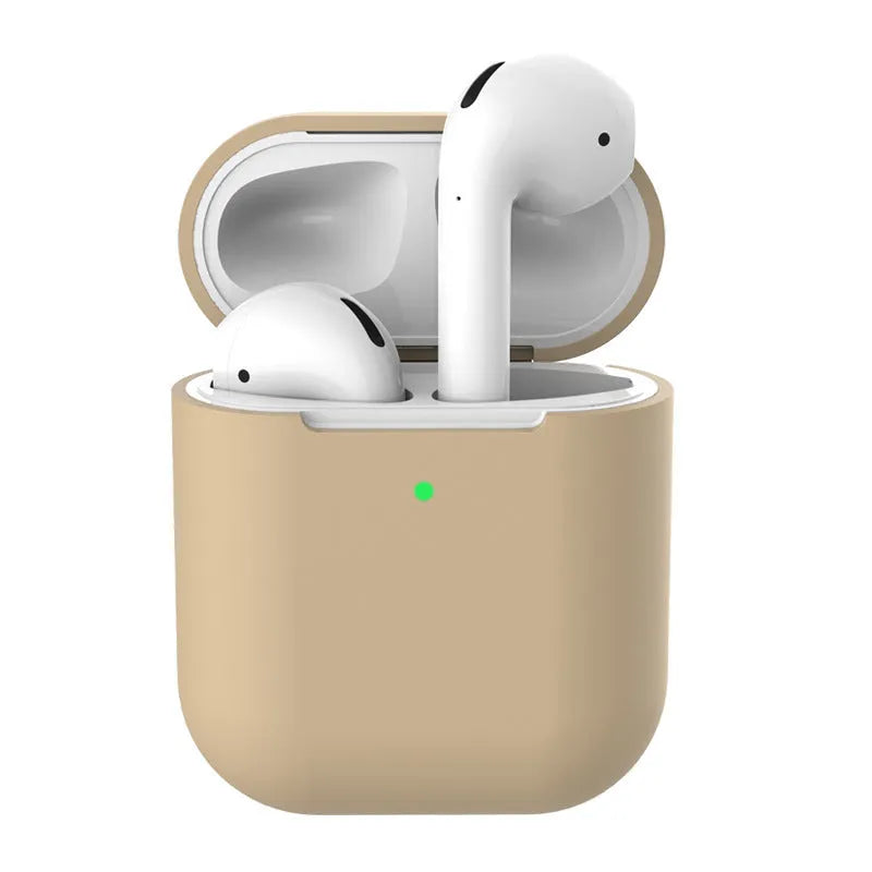 Silicone clamshell protection case for Apple AirPods 2 wireless earphones in multiple colour options.