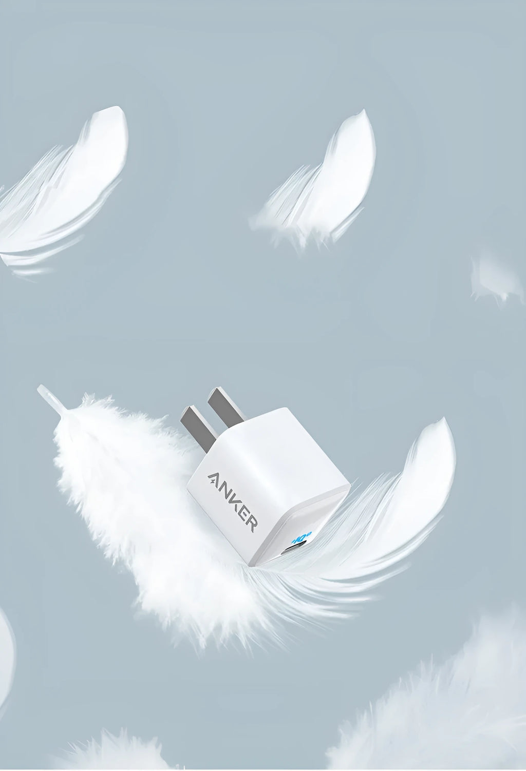 White 18W USB travel charger for fast charging mobile phones and devices