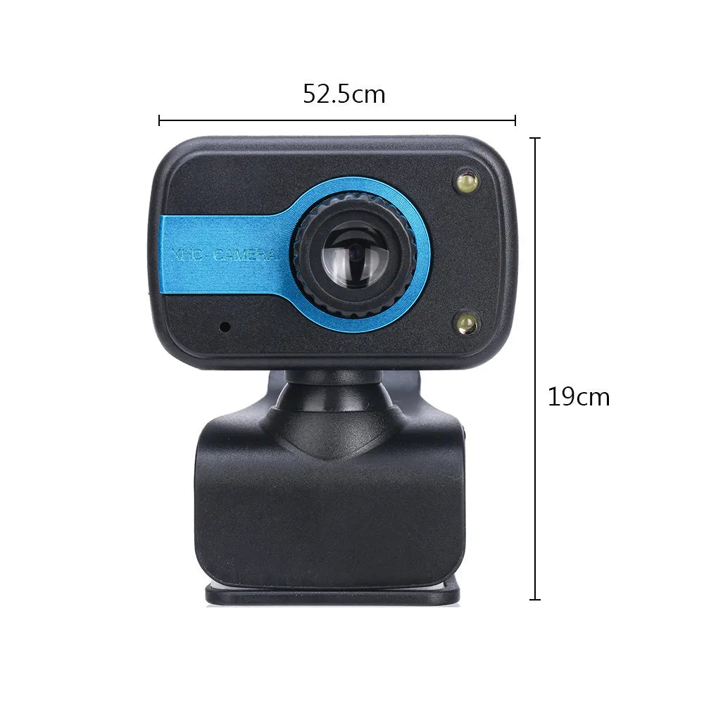Blue, red or white mini USB webcam with a rotating head on a 1.45m cable.