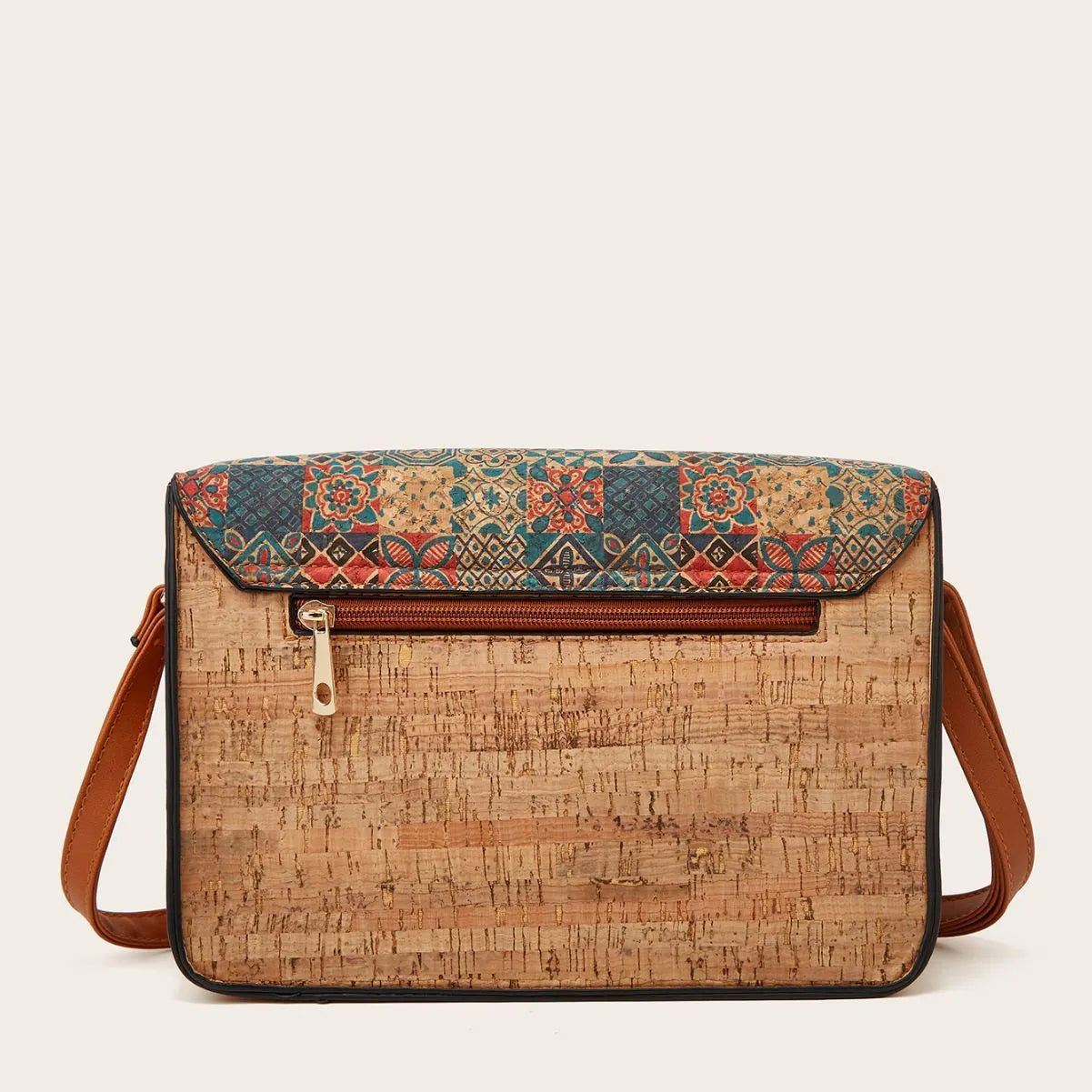 Women's printed floral crossbody bag in PU material with large capacity and single adjustable shoulder strap