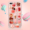 Transparent ice cream pattern silicone iPhone case showing back cover design