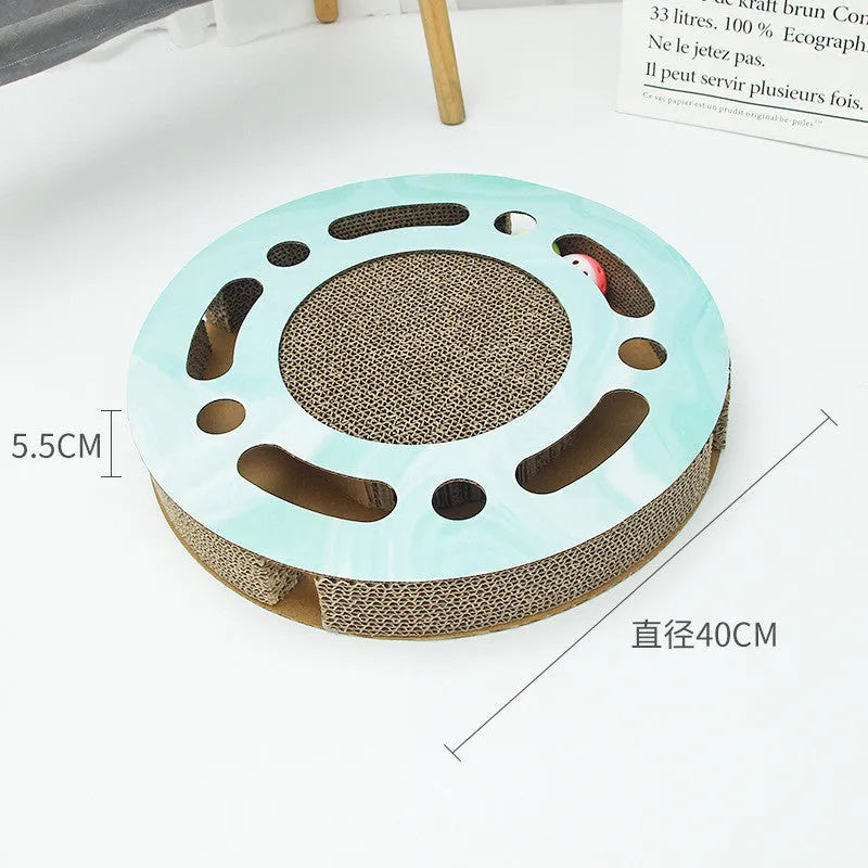 Large corrugated paper cat scratching board in rectangle, square or round style for indoor cats