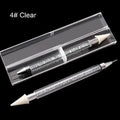 Dual-ended nail dotting pen with acrylic rod and hardware, 155x13mm, for rhinestone and diamond painting use