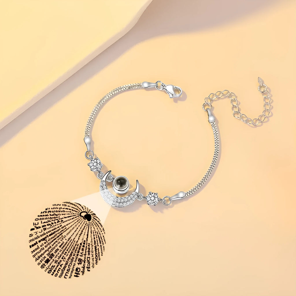 Projection star moon bracelet Korean style copper diamond inlay alloy artificial gemstones rose gold silver