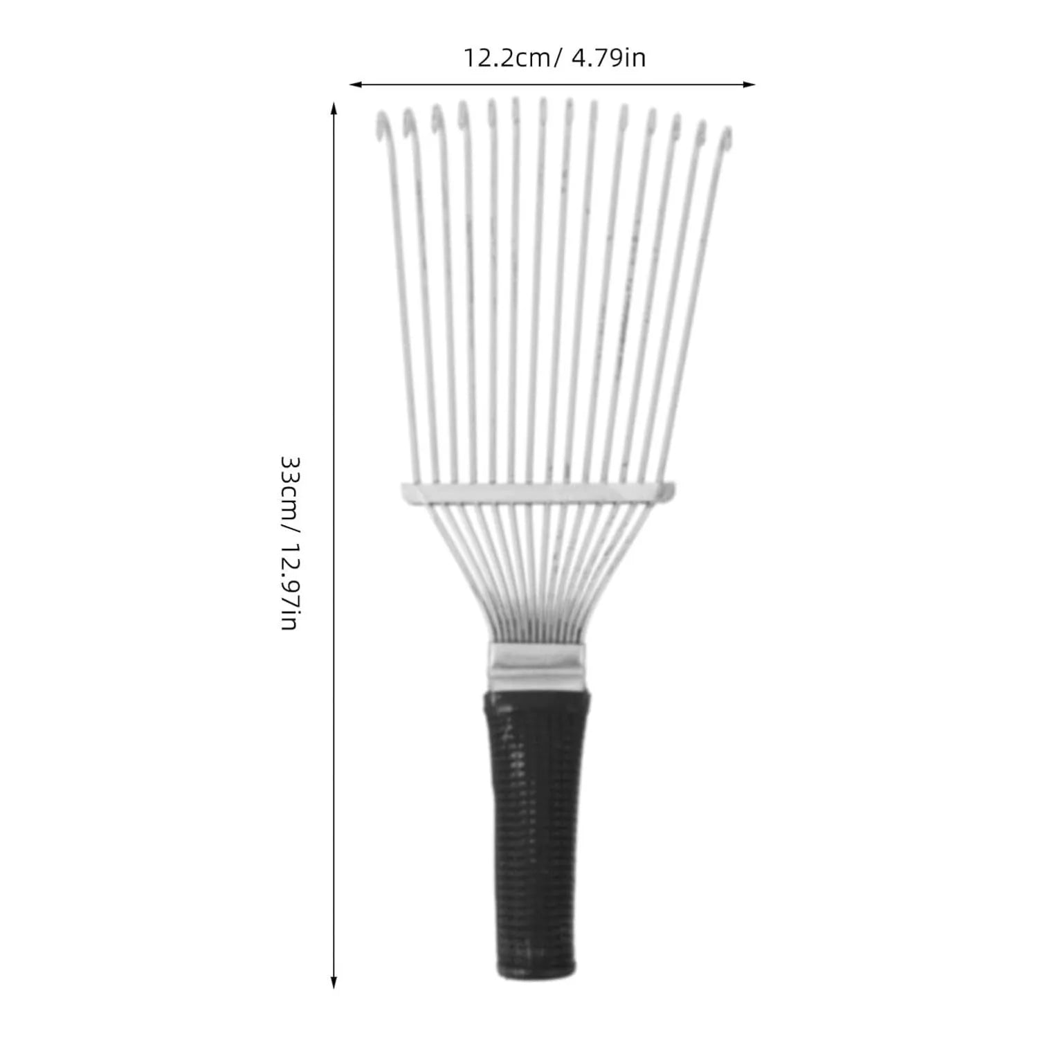 Stainless steel dematting brush rake comb for animal grooming with curved teeth
