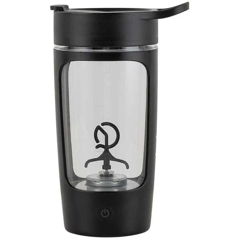 Portable USB-rechargeable blender cup in black, blue, pink or white, showing 650ml capacity markings.