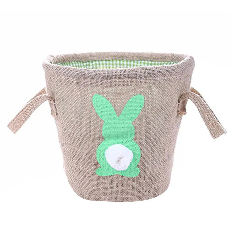 Jute tote bag Easter basket double handle 23x23cm decorative carry bag