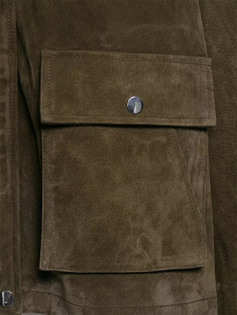 Women's medium thickness PU casual jacket in picture colour with Japanese Korean style details