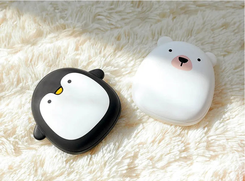 Cartoon penguin polar bear design USB rechargeable electric hand warmer with power bank feature