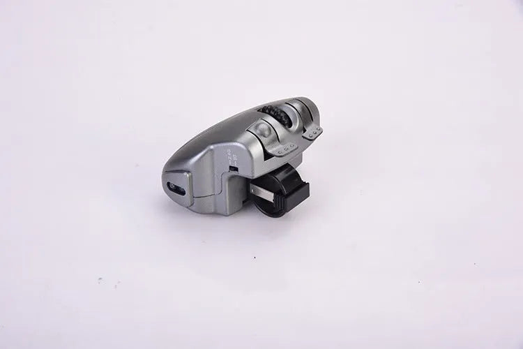 Black and silver grey finger ring mouse, 2.4GHz wireless, 1000dpi optical, 60mm by 40mm, rechargeable, three keys
