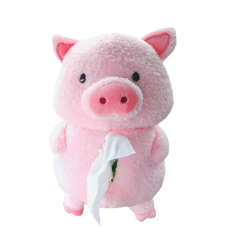 Plush car tissue box with lamb design for vehicle interior decoration and household use