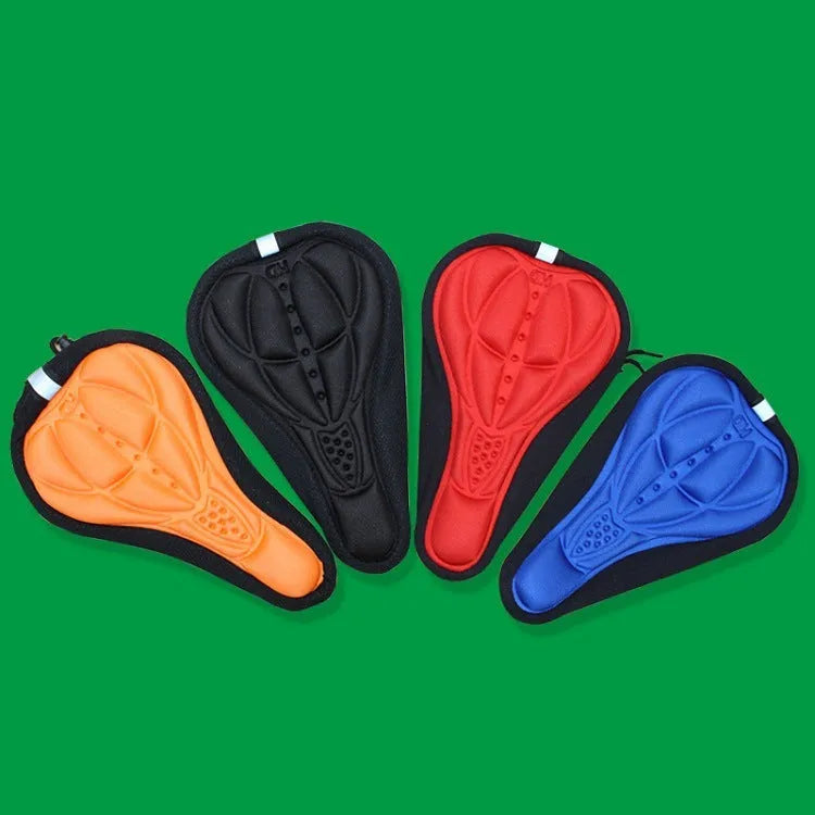 3D breathable bicycle seat cover with GEL silicone layer, 28cm x 17cm x 2cm, in black, red, blue or orange