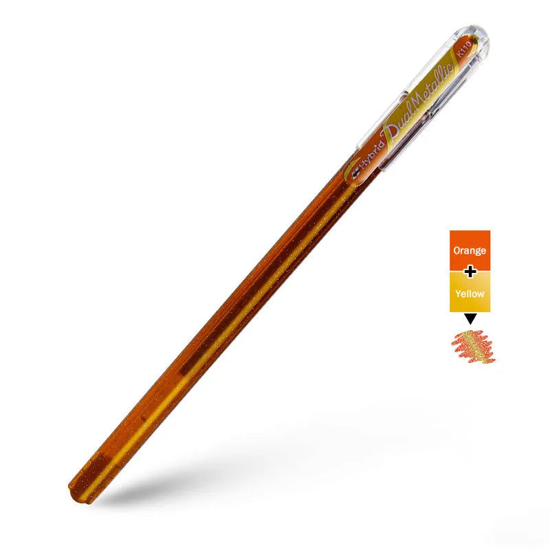 Flash K110 1.0mm gel pen with pearlescent glitter ink in eight colour options.