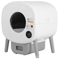 Automatic self-cleaning cat litter box with ABS plastic housing measuring 550mm wide by 500mm deep
