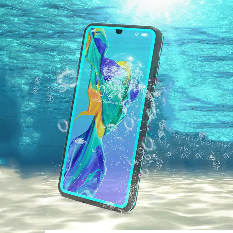Huawei P30 anti-drop phone case with wave point detail in grass blue colour