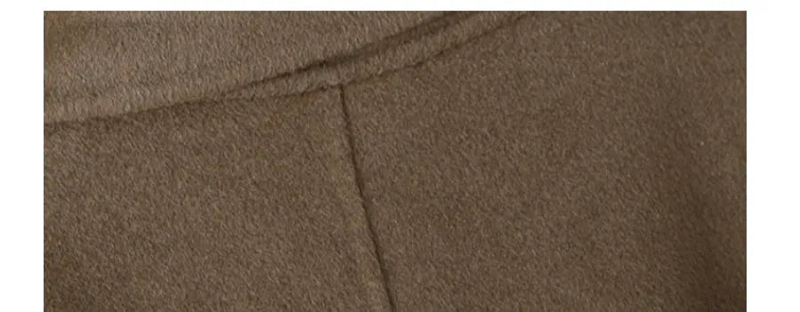 Men's wool coat with suit collar in Black and Caramel colour options showing front view