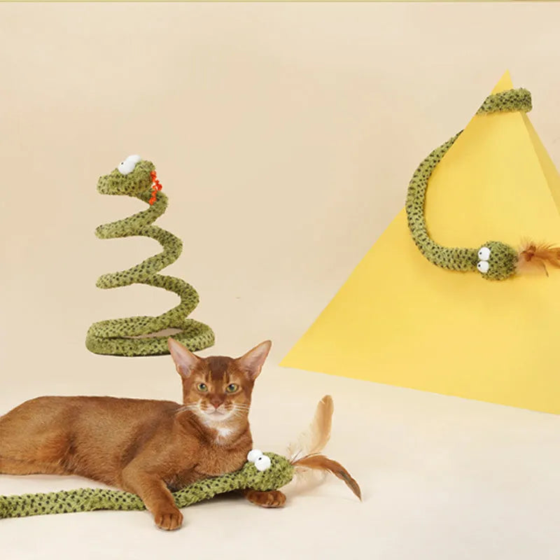 Green feather cat teasing stick with 140cm bamboo pole for interactive indoor play