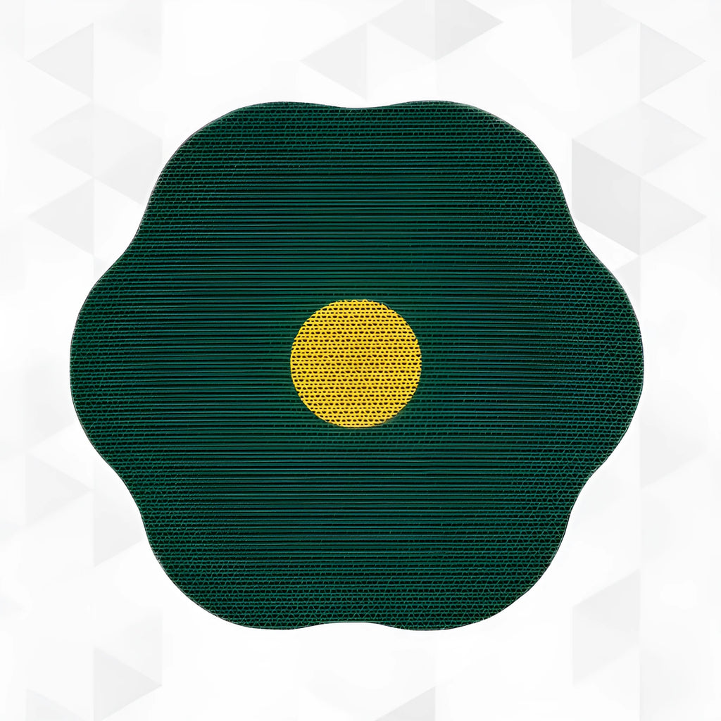 Medium wall-mounted cat scratching board with corrugated surface in one of four colours