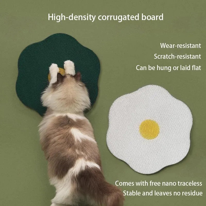 Medium wall-mounted cat scratching board with corrugated surface in one of four colours
