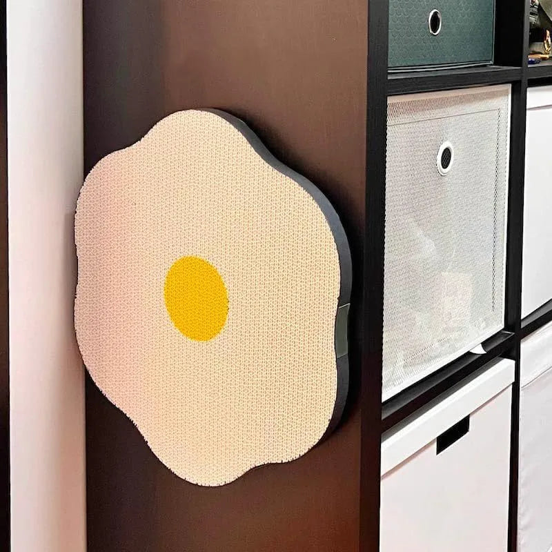 Medium wall-mounted cat scratching board with corrugated surface in one of four colours