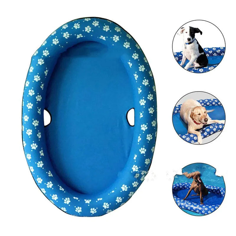 Inflatable dog pool float with 210D Oxford cloth and PVC liner, 135x90x15cm, for dogs under 40kg