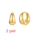 Brass diamond geometric earclip earrings with electroplated golden finish and round elements
