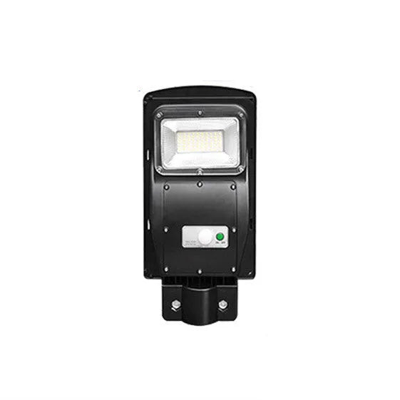 Integrated solar street light with solar panel and LED light unit for outdoor installation