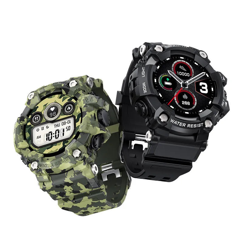 T6 Tactical Smart Watch in black or green with 1.3-inch screen and alloy case