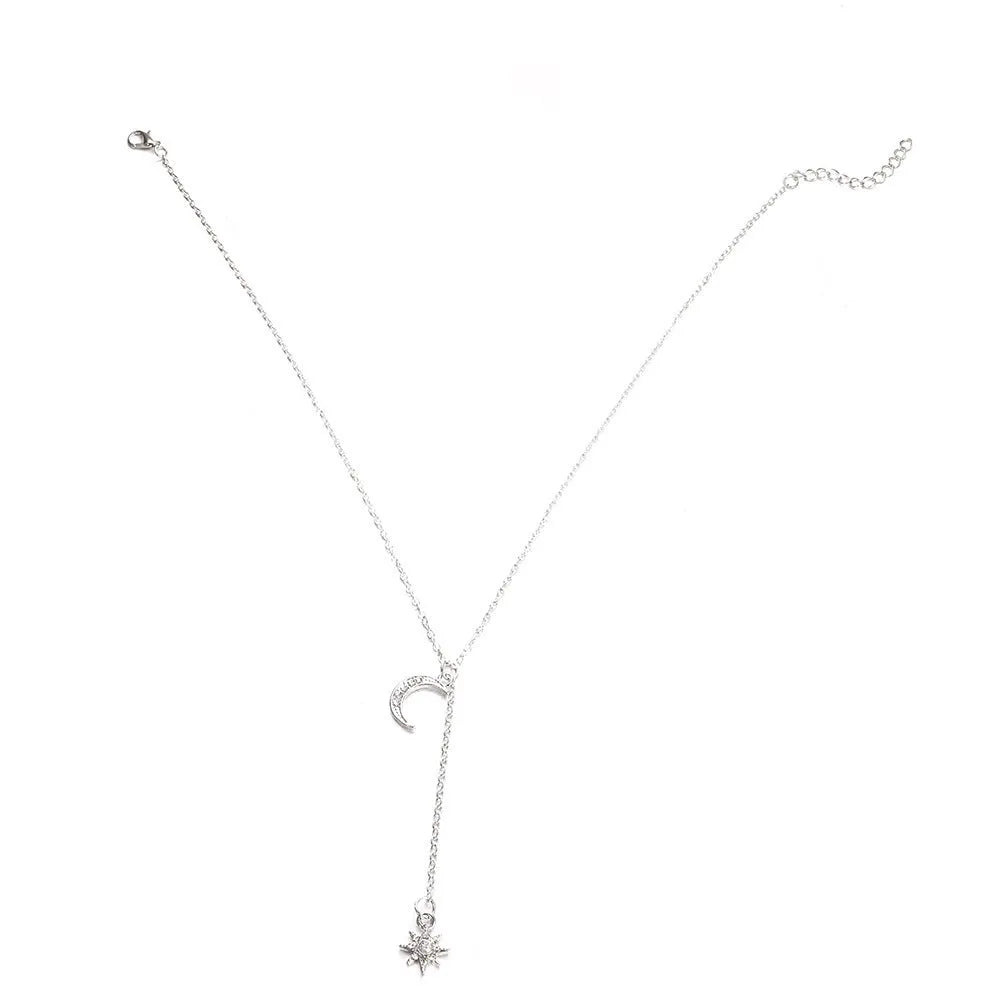 Retro moon sun pendant necklace, gold plated alloy, snake bone chain, women's jewellery