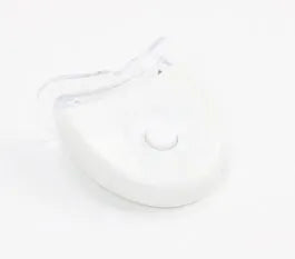 LED teeth whitening kit with button switch and denture tray in blue