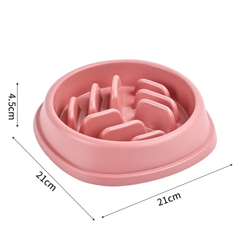 Slow feeder bowl for dogs and cats in yarn ball style, PP material, large capacity, blue colour