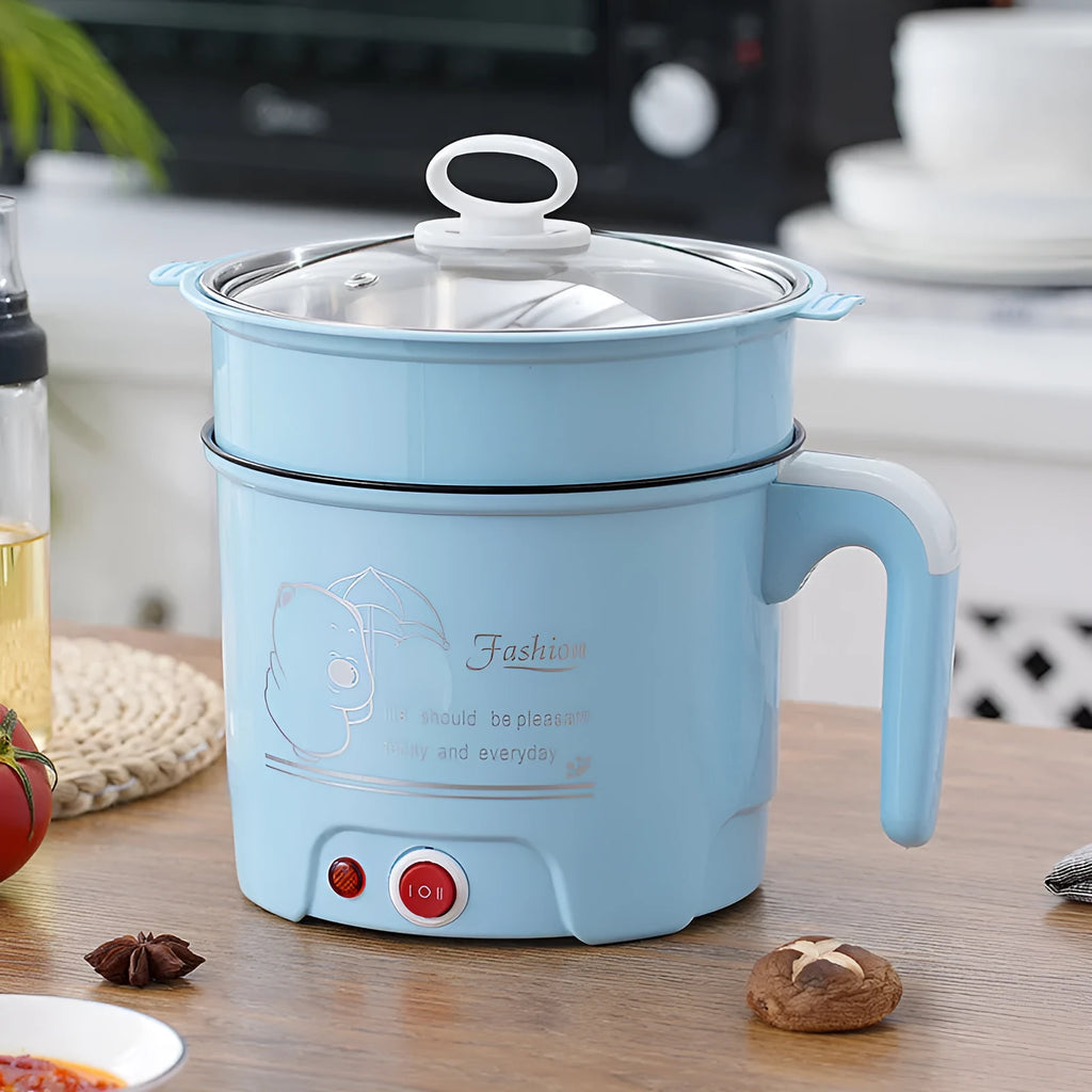 1.8L multifunction electric cooker with stainless steel liner, EU plug, steam fry hot pot function for students