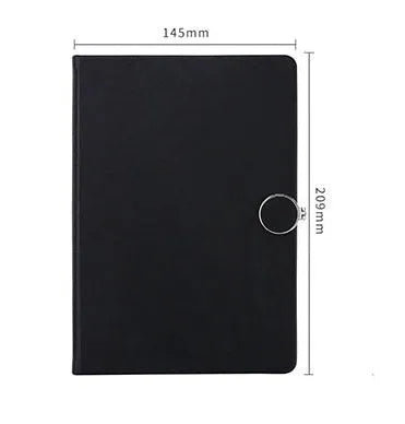 A5 leather-surface student diary with buckle closure, showing grey blue cover and 100 sheets internal paper