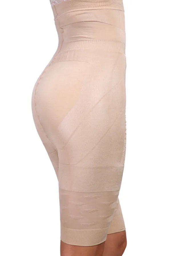 Black seamless high-waisted shapewear shorts for women with tummy control