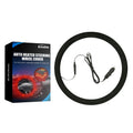 Black suede automobile steering wheel heating sleeve with 38cm diameter and 12V cable