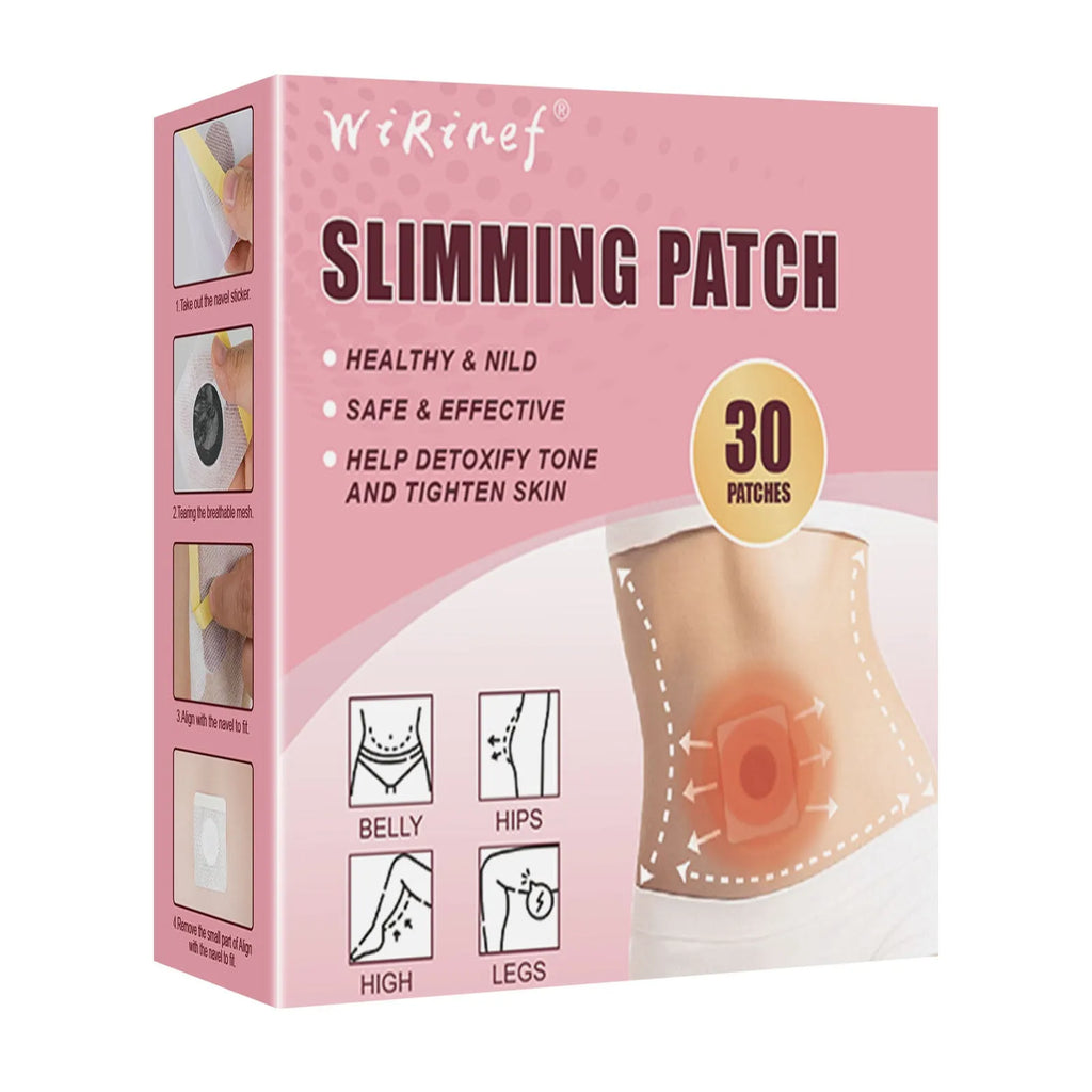 Box of 30 belly button stickers, navel patch type WR9, adhesive patches in packaging