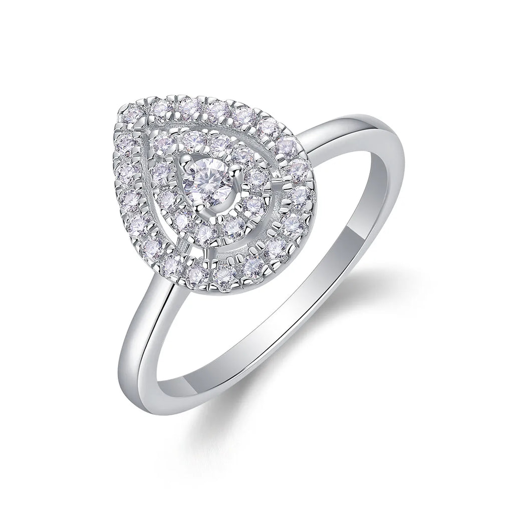Gold-plated S925 silver wedding ring set with moissanite stone in gift box, sizes 5 to 9