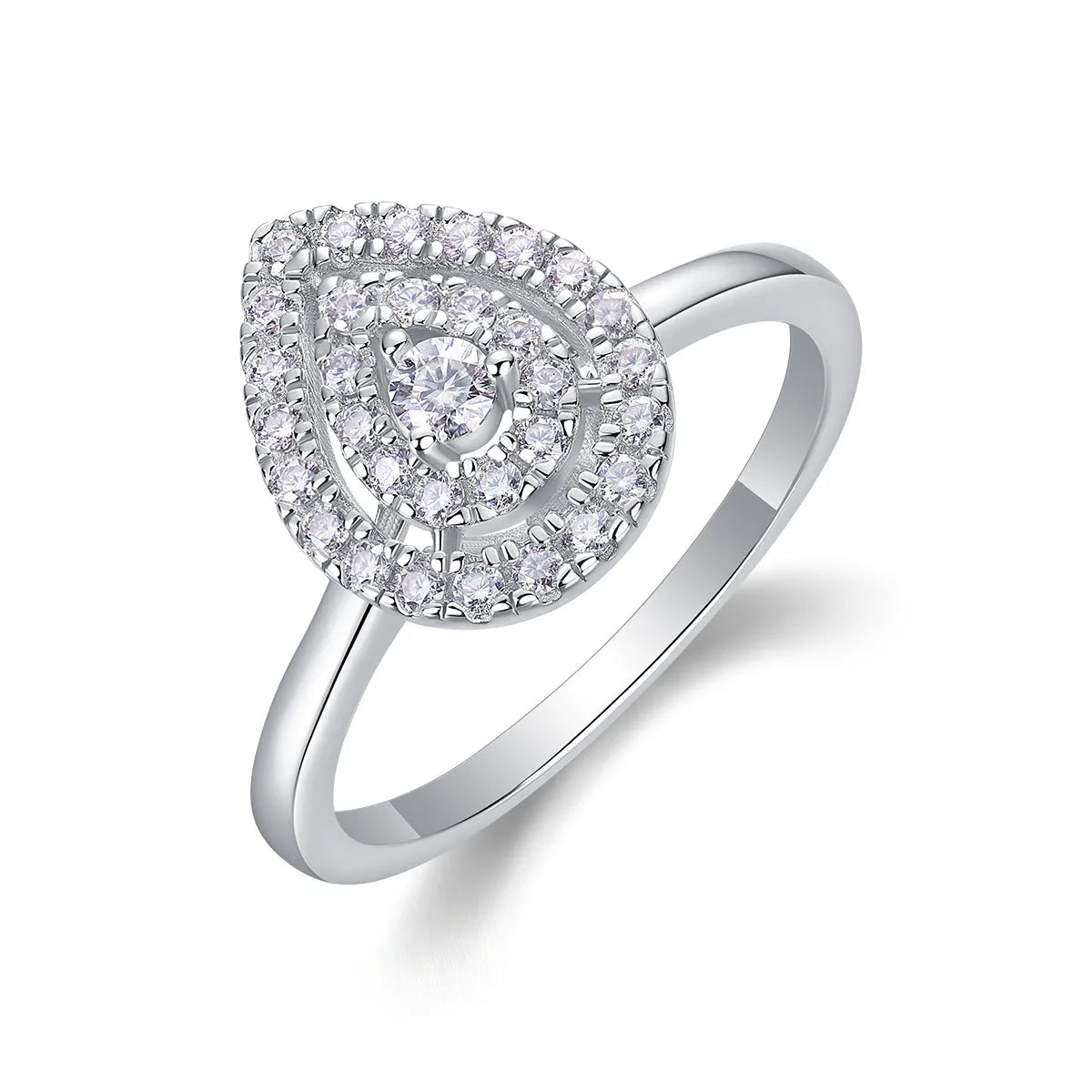 Gold-plated S925 silver wedding ring set with moissanite stone in gift box, sizes 5 to 9