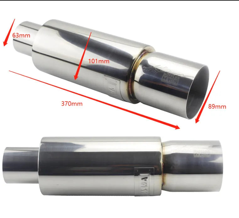 Stainless steel car exhaust pipe modification straight row sound wave 500mm silver finish