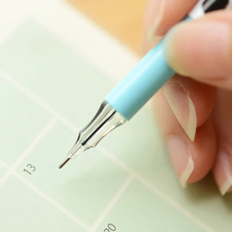 Cow pattern gel pen set showing 12 coloured pens with 0.38mm fine tips