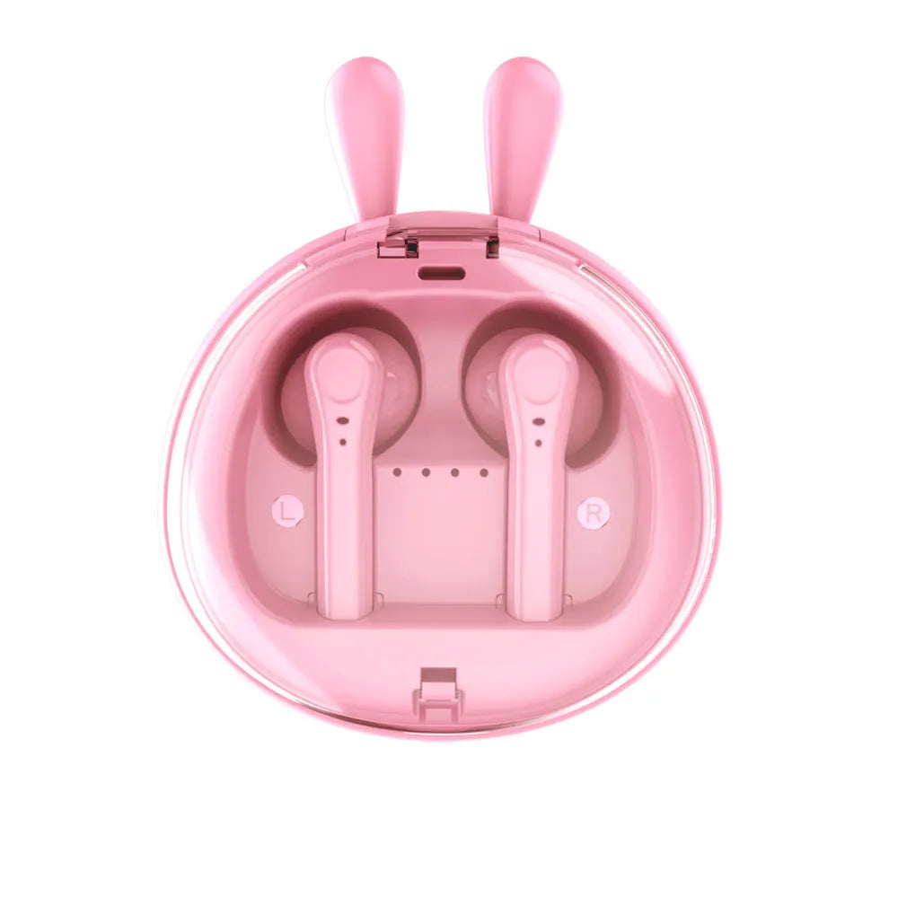 Macaron Red coloured TWS true wireless Bluetooth headset with in-ear design on white background